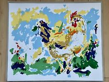 Henk Hofstra signierter Kunstdruck nummerierte, limitierte Auflage buntes Huhn