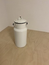 Emaille Milchkanne Weiß Vintage
