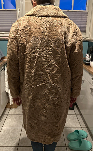 Pelzmantel beige lang - pelzmantel,