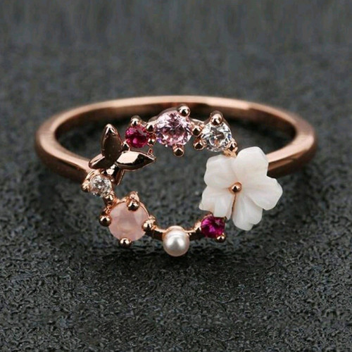 Jewerly ring roségold blumen - ring,