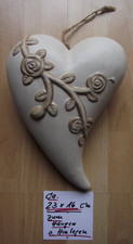 Herz * geschwungen * Ton * creme * 23 x 16 cm *  unbenutzt ~ wie  NEU  * RARITÄT