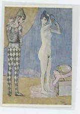 AK Kunstkarte Buchheim 62 Picasso Harlekin Akt Erotika Kunst Gemälde Malerei