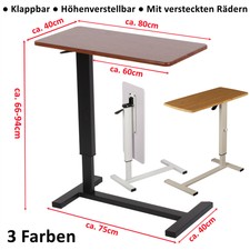 Klappbar Beistelltisch Höhenverstellbar Pflegetisch Betttisch Laptoptisch Rollen