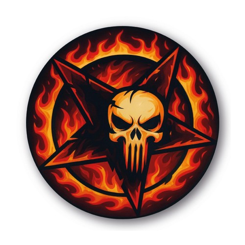 Aufkleber flammen skull - aufkleber,
