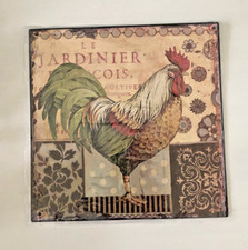 Hahn SET Schild Metall Garten Deko Schilder 30x30cm Frostfest Wetterfest Blech