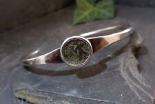  Designer 925 Sterling Silber Armreif Meisterpunze Hammerschlag Münzen Optik 