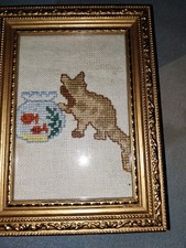 Bild mit Katze und Fischglas