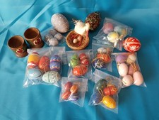 Schönes kleines Osterpaket 38+teilig Deko Artikel- Eier Storch Huhn im Nest u.m.