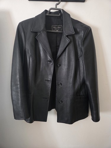 Vintage echtlederjacke schwarz - vintage,