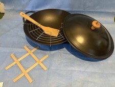 Wok Pfanne 37cm mit Deckel und Zubehör