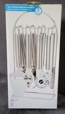 Neu Küchenzubehör mit Ständer Edelstahl 7 teilig Käsehobel Knoblauchpresse Pizza