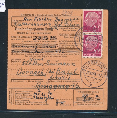 114154 auslandspostanweisung - 114154),