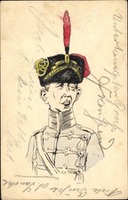 Ak Karikatur, Kronprinz Wilhelm von Preußen in Husarenuniform - 11274418