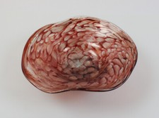 Glasschale rot Handarbeit