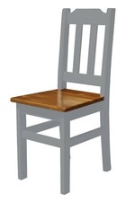 Grau holzstuhl massiv kiefer - grau,