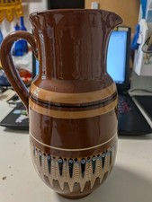 Keramik Ton Krug 26 cm braun Pfauenauge DDR Bulgarien mit Henkel neuwertig