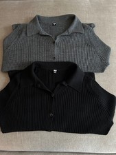 2 gerippte Pullis mit Polokragen von Uniqlo, Größe M
