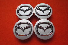 4 Nabenabdeckungen/Radkappen für Alufelgen von Mazda in silber/chrom