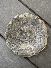 Teller Versilbert Andenken Deutschland national Denkmal Souvenir Alt Selten 