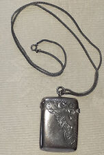 Antik englisch Streichholzbox Silber punziert Löwe Anker C c Vesta  Silberkette
