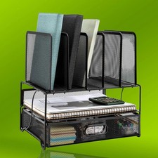 Metall Schreibtisch-Organizer mit Schublade, Doppel, vielseitig & modern