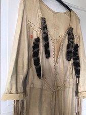 Vintage Echt Leder Western Indianer Kleid Gr S Party Karneval Lederkleid