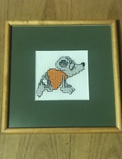 Stickbild 20  "Maus" Rahmen Janosch HANDARBEIT Kinderzimmer Baby