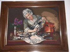 Picture housewife hand knotted