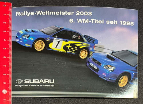 Subaru rallye weltmeister 2003 - rallye,