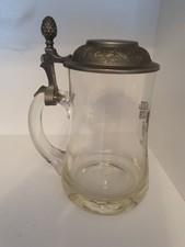 Bierkrug mit zinndeckel glas