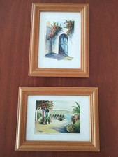 2 Gerahmte Bilder südländische Motive Größe 22cm x 17cm signiert