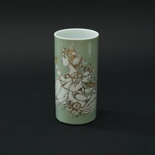 Rosenthal Vase Bjorn Wiinblad Porzellan Seladon grün m. Gold unbeschädigt V.Z