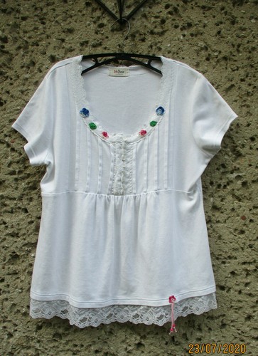 Tunika patchwork weiß spitze - patchwork,