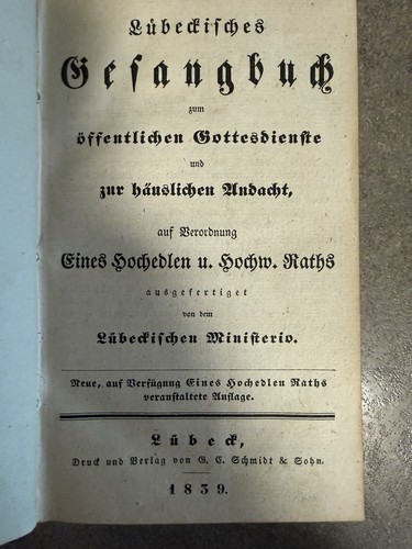 Gesangbuch antik lübeck - antik, von