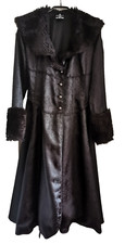 LIP SERVICE Zaren Mantel Fake fur Kunstfell schwarz gemustert gothic rar GR. S