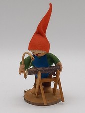 Original Resi Prosel Wichtel, Zwerg Holzsäge, Holzfigur, ca 10 cm 