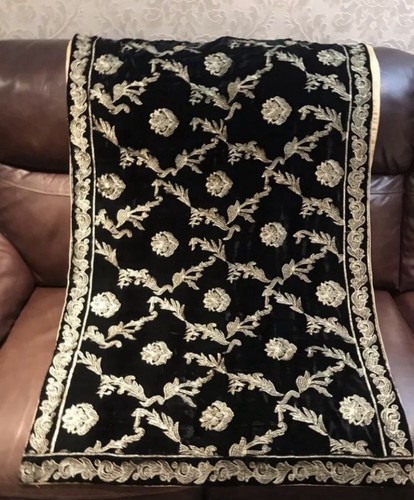 Samt schal designer bestickt - schal,