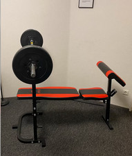 Hantelbank mit Stange & Gewichten