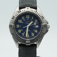 BREITLING COLT QUARTZ MILITARY A57035 HERREN UHR STAHL BLAU IN BOX