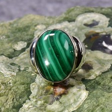 Malachit Ring, 925er Silber