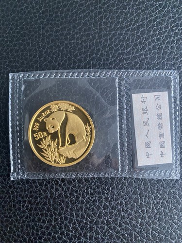 999 gold china panda unze - gold, 1/2