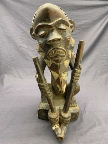 Skulptur sitzender mann afrika - skulptur,