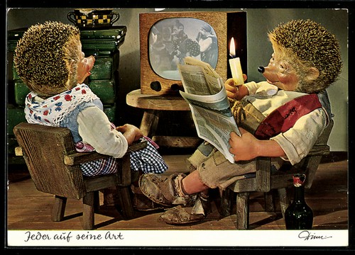 Ansichtskarte igel mecki und - igel,