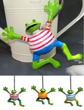 Deko-Metall-Figur "Frosch Jumper" Hänger 18/20cm Handarbeit Ausw 3 Farben 2.WAHL