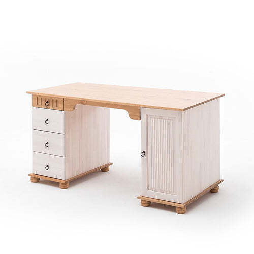 Bürotisch kiefer massiv - bürotisch,