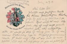 Studentika 1927 Burschenschaft Allemannia Berlin Couleurkarte Studentica Rostock