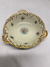 K+A KRAUTHEIM PRUNKSCHALE FARBE ELFENBEIN GOLDDEKOR + RELIEF RAND GESCHWUNGEN