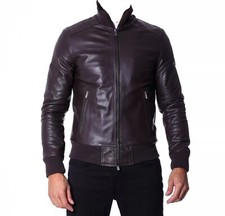 Herren Echt Leder Jacke Bomber