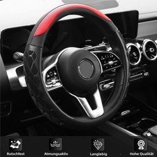 Lenkradhülle Lenkradbezug Leder Schwarz Wabenoptik Lenkradschoner Ø 37 - 38cm