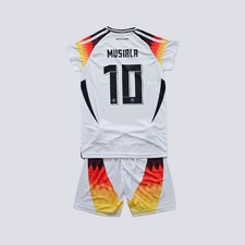 Retro Kinder Fussball Fan Set DE Fußball Musiala Trikot Shorts EM 2024, neu